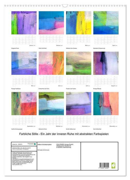 Farbliche Stille - Ein Jahr der inneren Ruhe mit abstrakten Farbspielen (CALVENDO Wandkalender 2027)