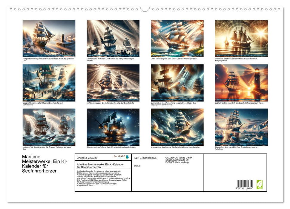 Maritime Meisterwerke: Ein KI-Kalender für Seefahrerherzen (CALVENDO Wandkalender 2027)