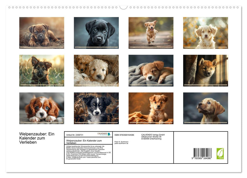 Welpenzauber: Ein Kalender zum Verlieben (CALVENDO Premium Wandkalender 2027)
