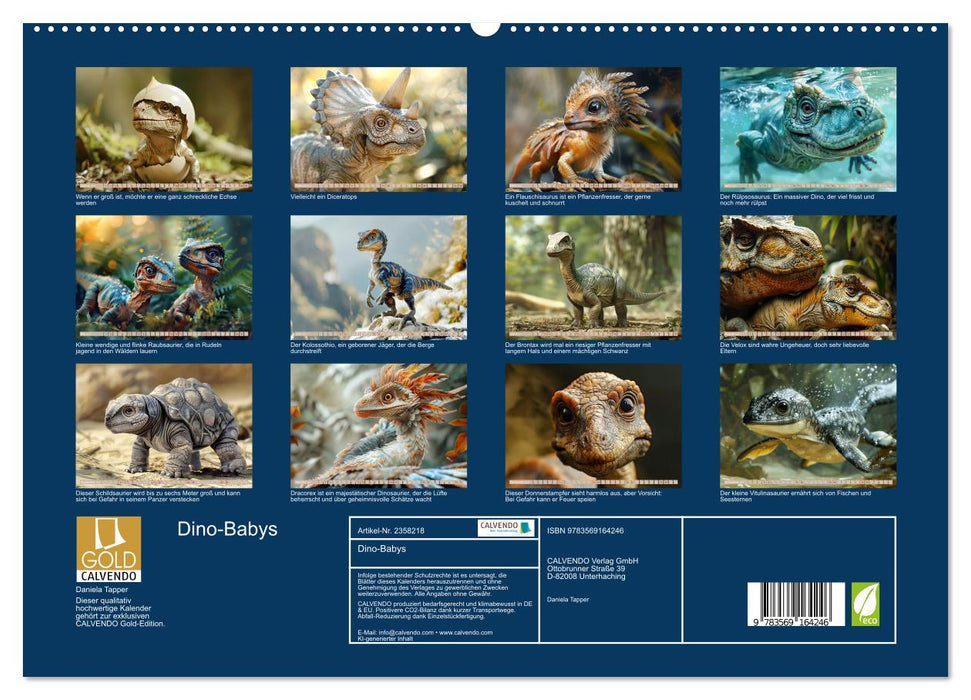 Dino-Babys (CALVENDO Premium Wandkalender 2027)