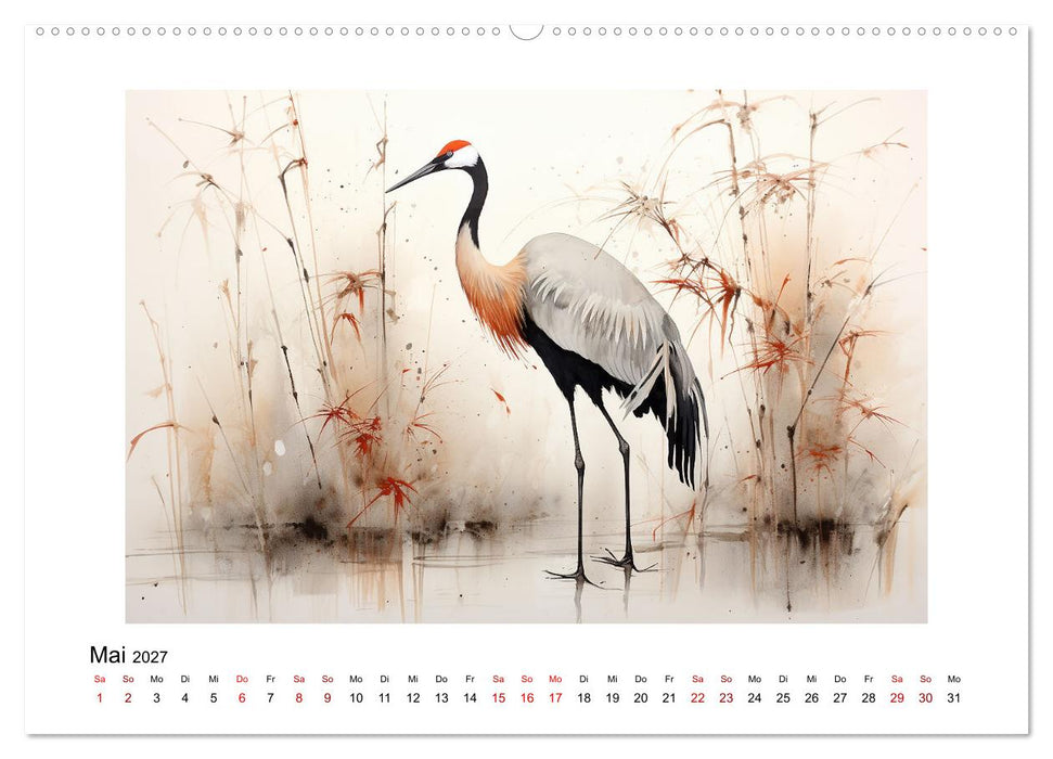 Heiwa - Friedliche Aquarelle im japanischen Stil (CALVENDO Premium Wandkalender 2027)