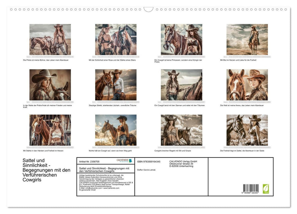 Sattel und Sinnlichkeit - Begegnungen mit den Verführerischen Cowgirls (CALVENDO Wandkalender 2027)