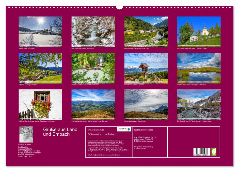 Grüße aus Lend und Embach (CALVENDO Wandkalender 2027)