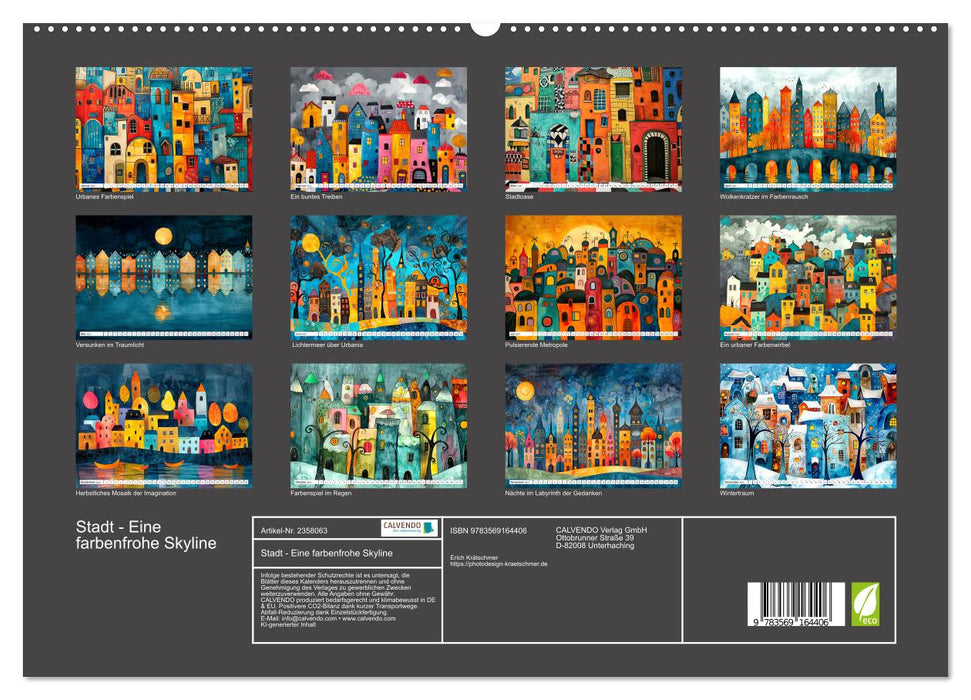 Stadt - Eine farbenfrohe Skyline (CALVENDO Premium Wandkalender 2027)
