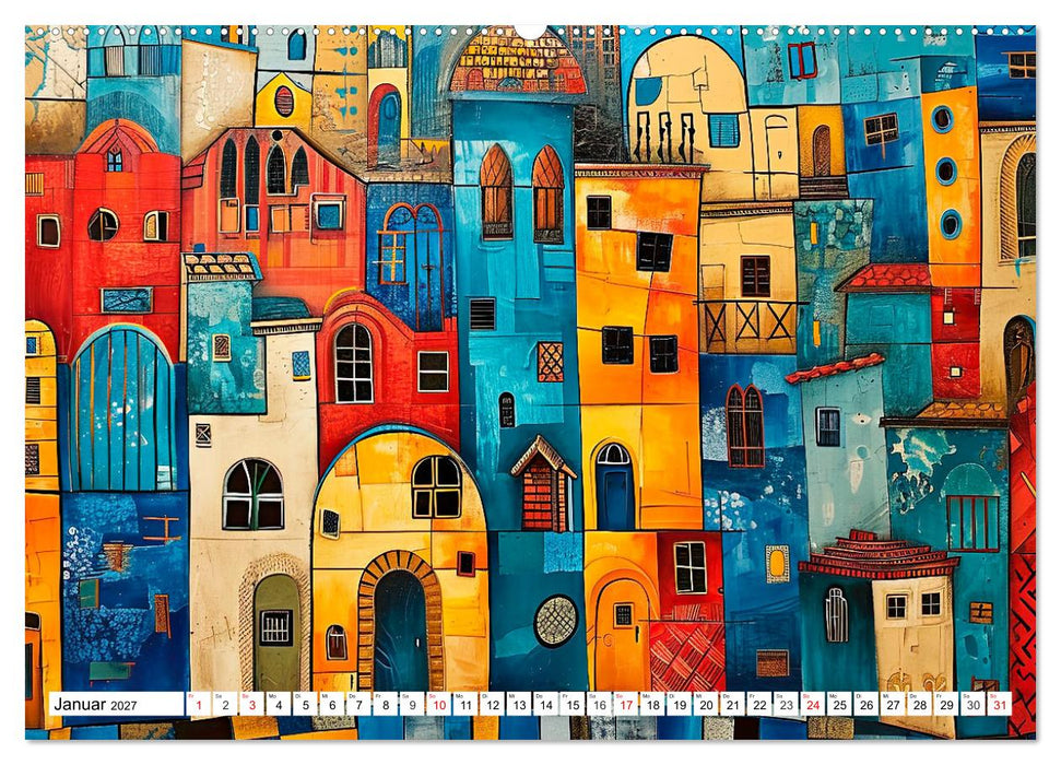 Stadt - Eine farbenfrohe Skyline (CALVENDO Premium Wandkalender 2027)
