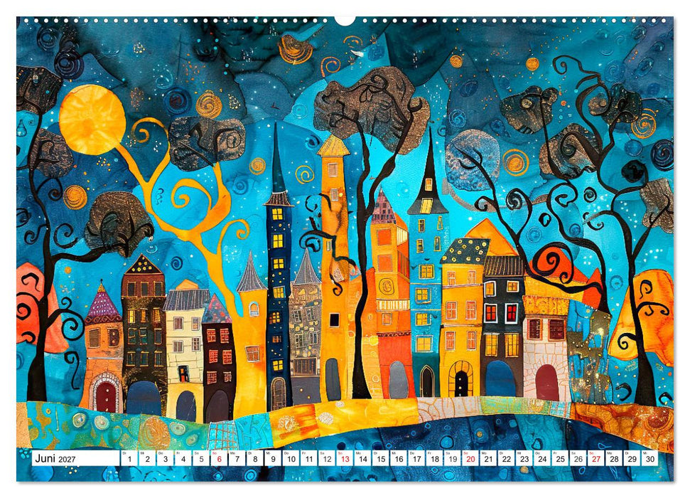 Stadt - Eine farbenfrohe Skyline (CALVENDO Premium Wandkalender 2027)