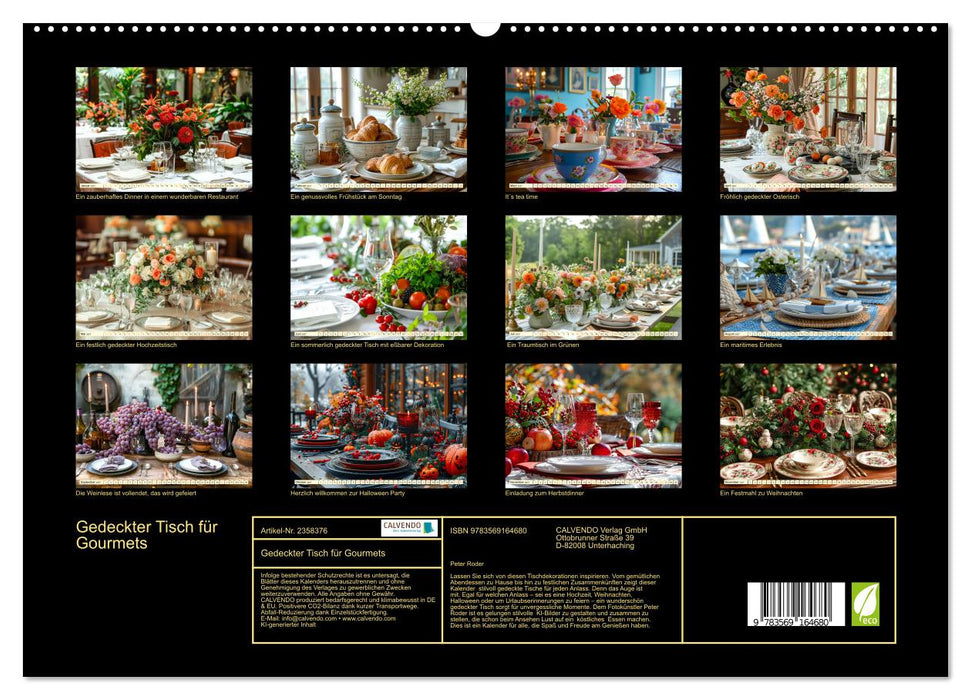 Gedeckter Tisch für Gourmets (CALVENDO Premium Wandkalender 2027)