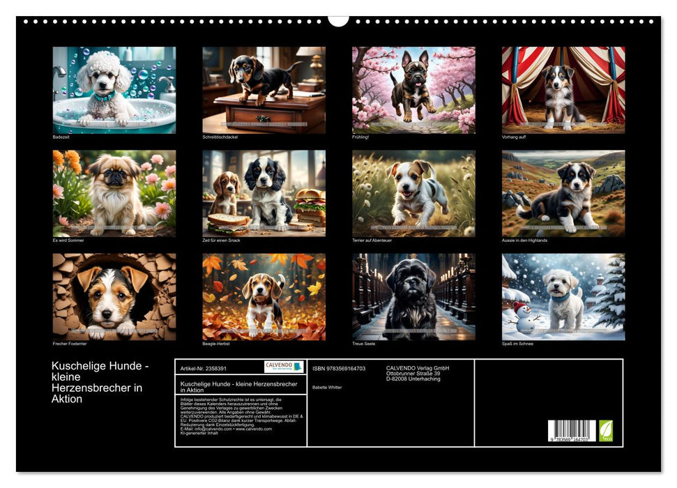 Kuschelige Hunde - kleine Herzensbrecher in Aktion (CALVENDO Wandkalender 2027)