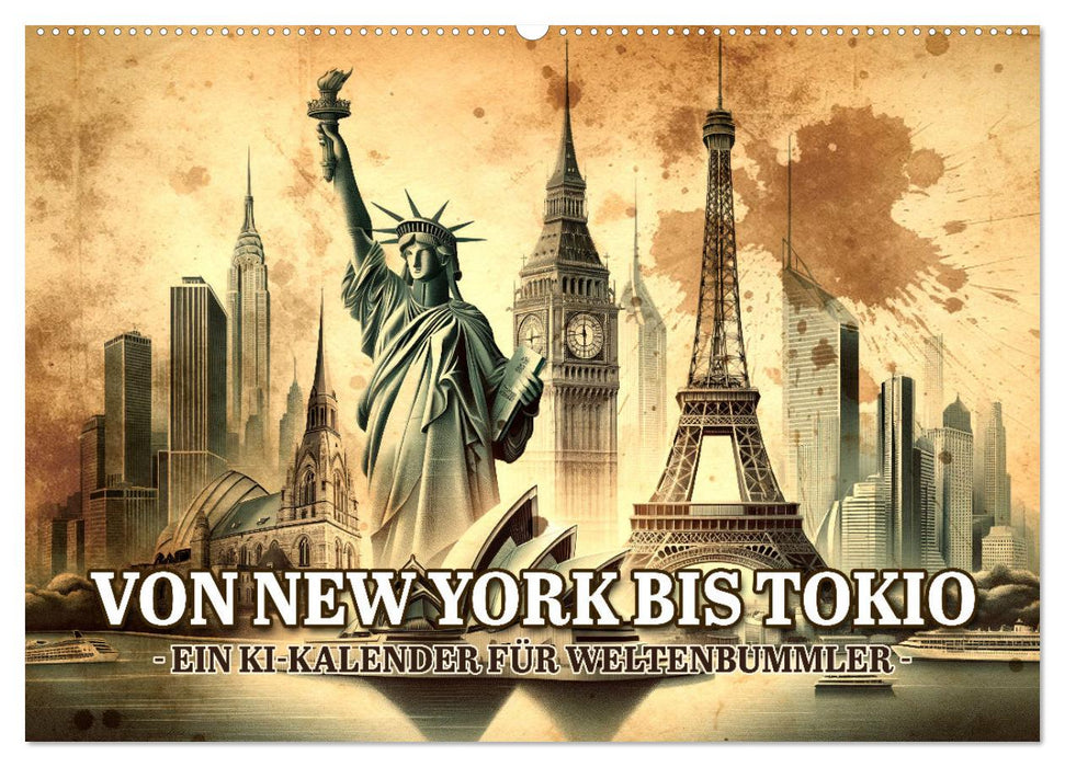 Von New York bis Tokio - Ein KI-Kalender für Weltenbummler (CALVENDO Wandkalender 2027)