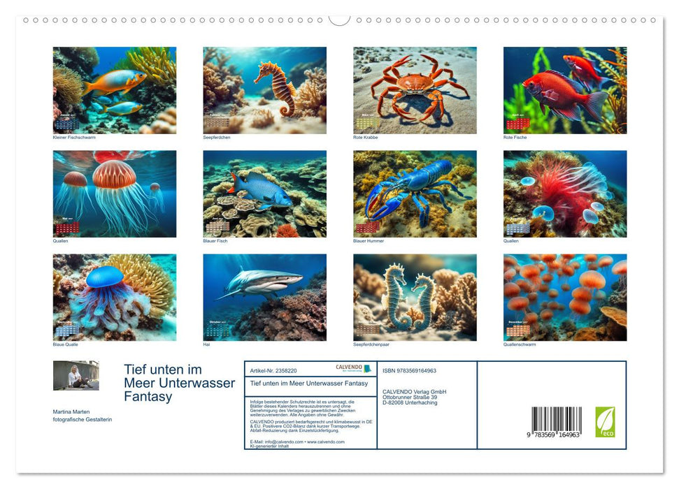 Tief unten im Meer Unterwasser Fantasy (CALVENDO Premium Wandkalender 2027)