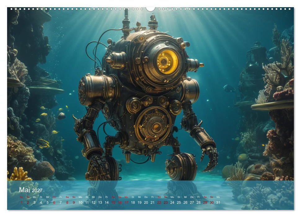 Steampunk - Unterwasser Roboter (CALVENDO Premium Wandkalender 2027)