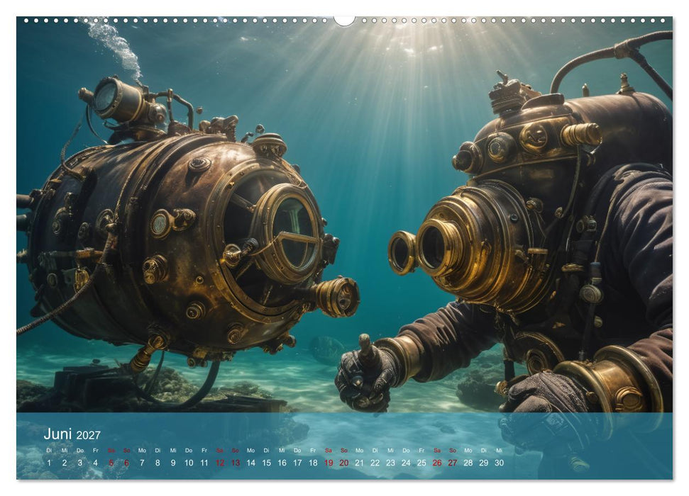 Steampunk - Unterwasser Roboter (CALVENDO Premium Wandkalender 2027)