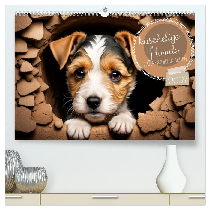 Kuschelige Hunde - kleine Herzensbrecher in Aktion (CALVENDO Premium Wandkalender 2027)
