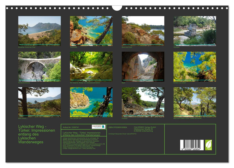 Lykischer Weg - Türkei: Impressionen entlang des Lykischen Wanderweges (CALVENDO Wandkalender 2027)