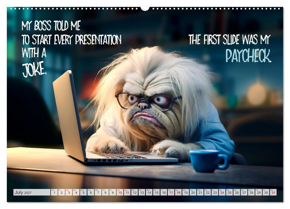 Crazy dogs COOL SAYINGS (CALVENDO Premium-Calendar 2027)