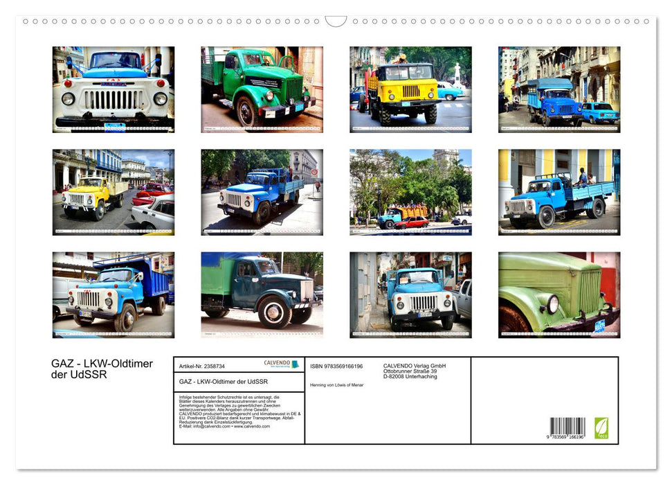 GAZ - LKW-Oldtimer der UdSSR (CALVENDO Wandkalender 2027)