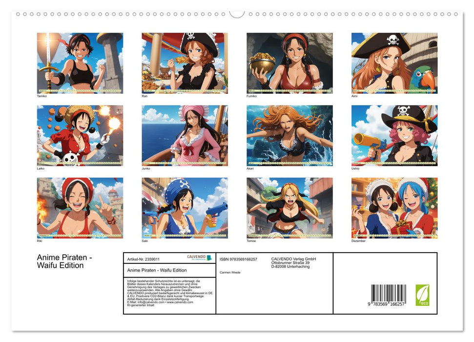 Anime Piraten - Waifu Edition (CALVENDO Premium Wandkalender 2027)