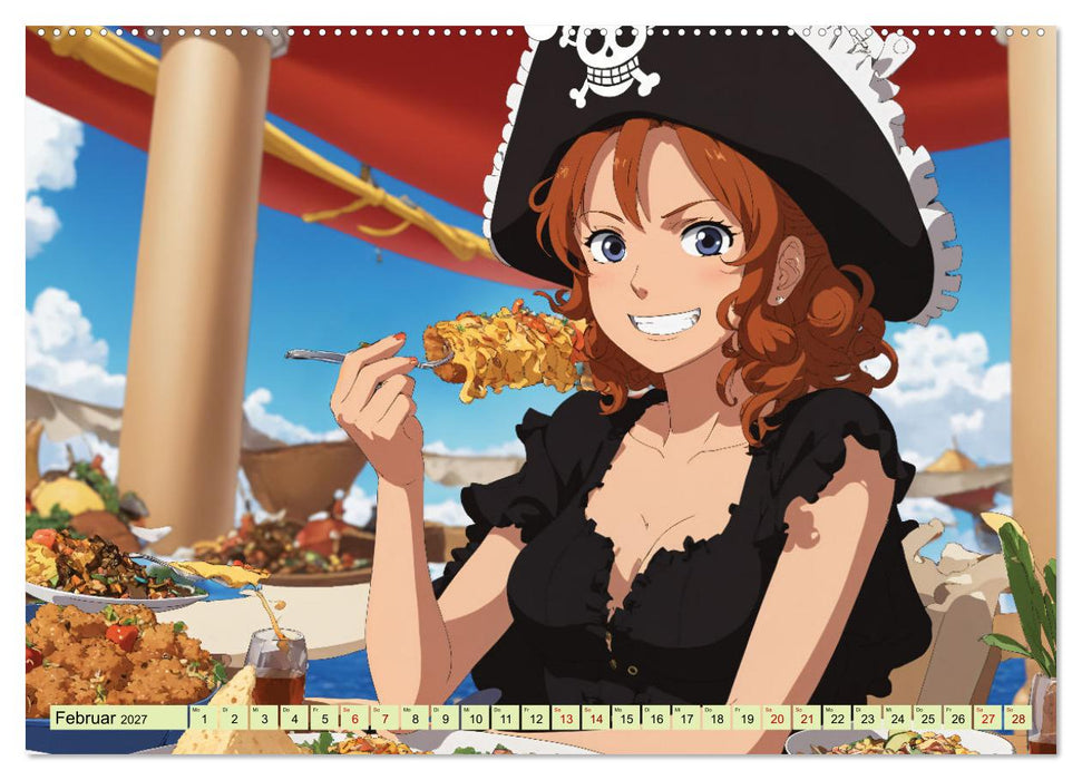 Anime Piraten - Waifu Edition (CALVENDO Premium Wandkalender 2027)