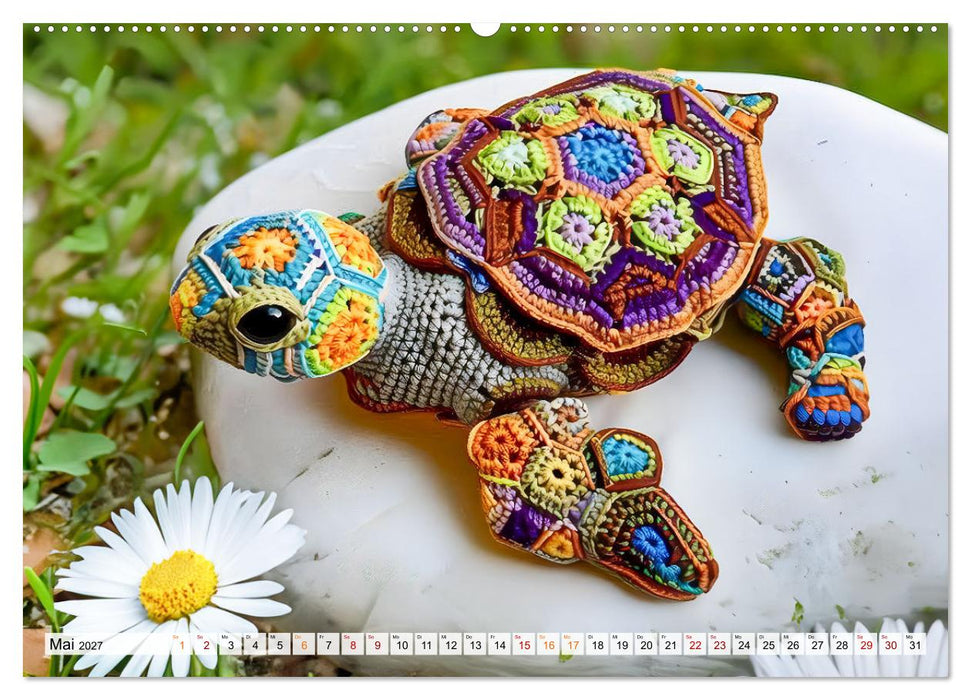 Granny Square Kunst - Ein Jahr voller kreativer Häkelideen (CALVENDO Premium Wandkalender 2027)