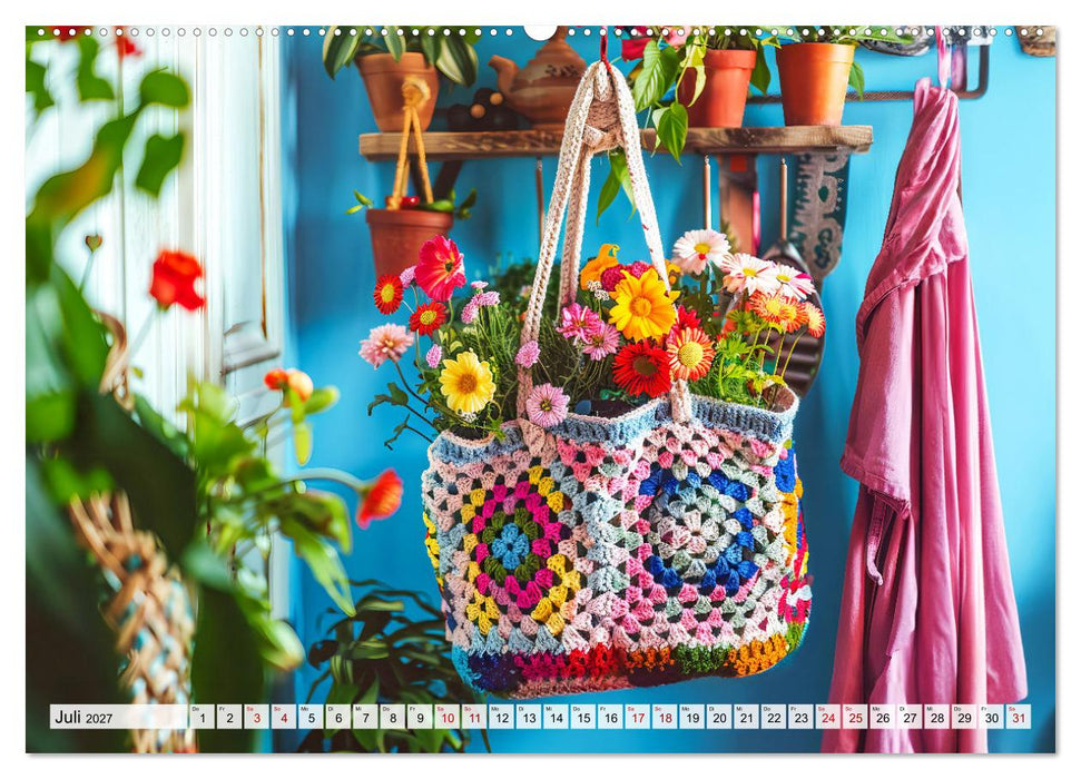 Granny Square Kunst - Ein Jahr voller kreativer Häkelideen (CALVENDO Premium Wandkalender 2027)