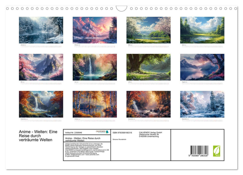 Anime - Welten: Eine Reise durch verträumte Welten (CALVENDO Wandkalender 2027)