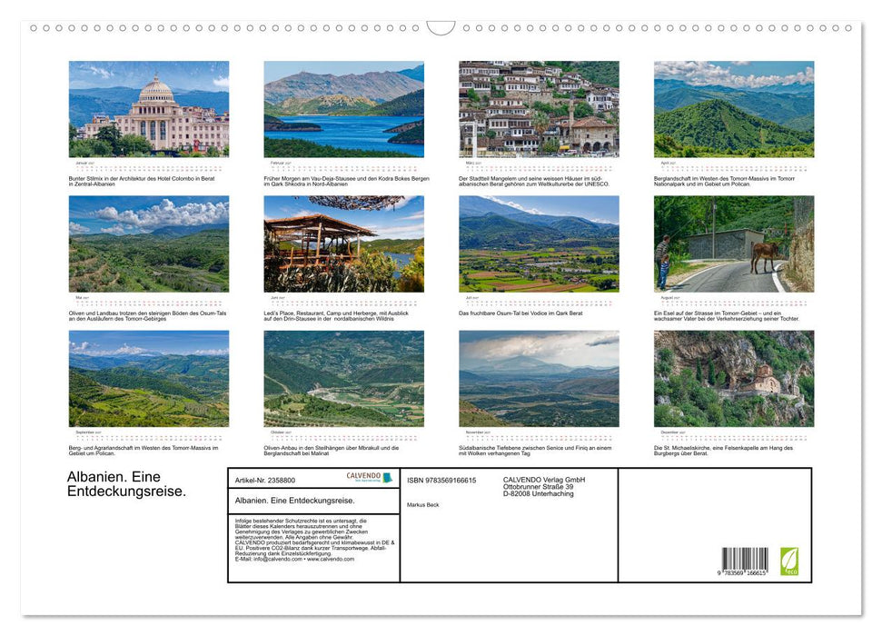 Albanien. Eine Entdeckungsreise. (CALVENDO Wandkalender 2027)