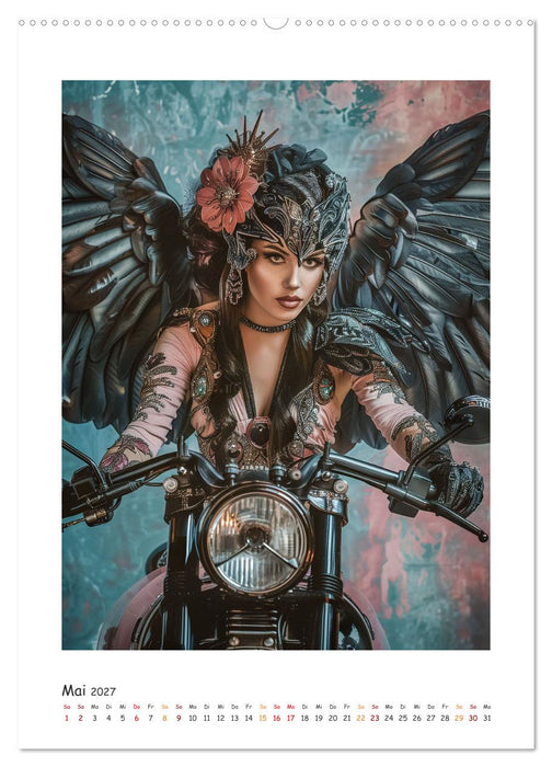 Fahrt ins Abenteuer - Angel-Bikerinnen erkunden die Welt (CALVENDO Wandkalender 2027)