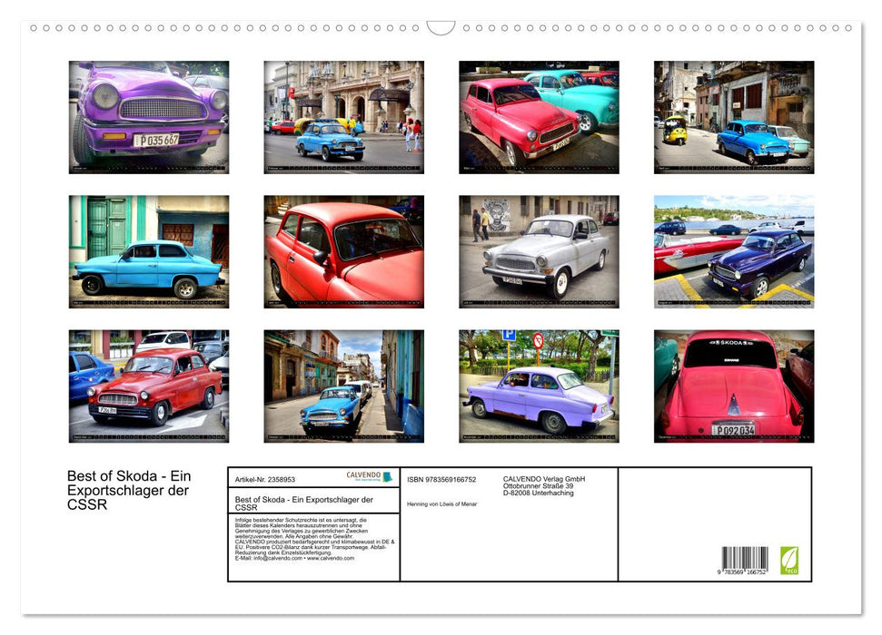 Best of Skoda - Ein Exportschlager der CSSR (CALVENDO Wandkalender 2027)