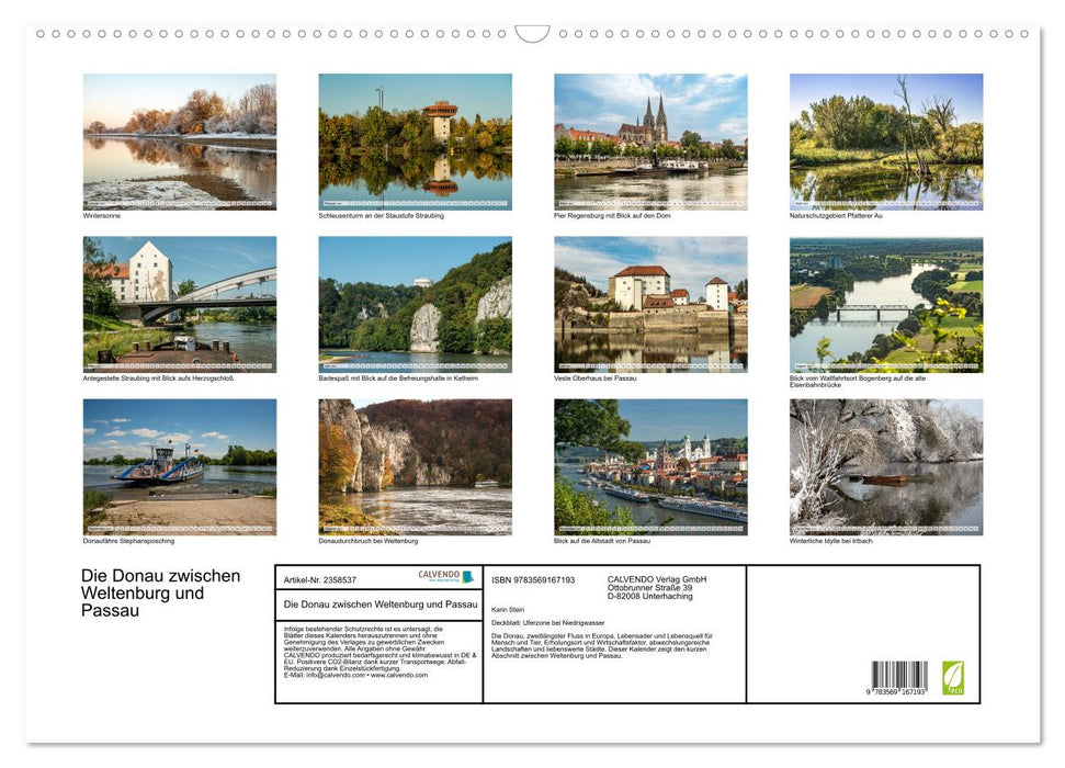 Die Donau zwischen Weltenburg und Passau (CALVENDO Wandkalender 2027)