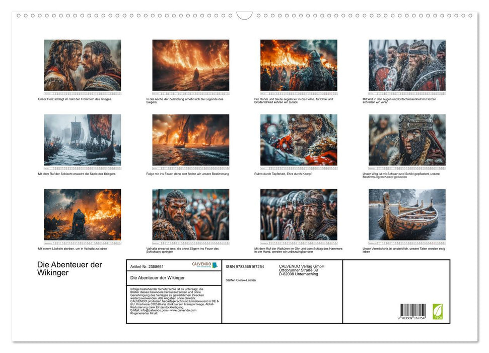 Die Abenteuer der Wikinger (CALVENDO Wandkalender 2027)