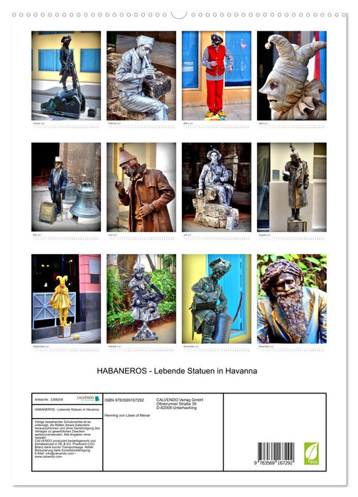 HABANEROS - Lebende Statuen in Havanna (CALVENDO Premium Wandkalender 2027)