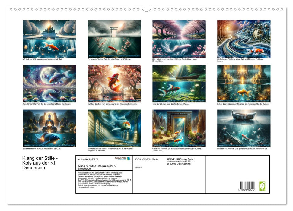 Klang der Stille - Kois aus der KI Dimension (CALVENDO Wandkalender 2027)