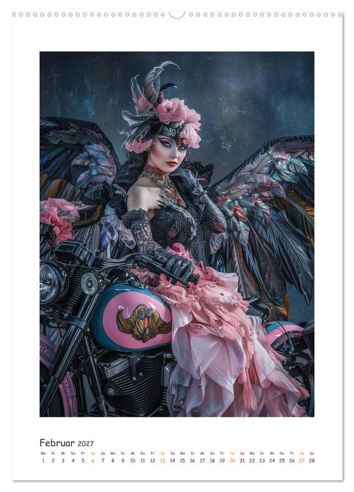 Fahrt ins Abenteuer - Angel-Bikerinnen erkunden die Welt (CALVENDO Premium Wandkalender 2027)