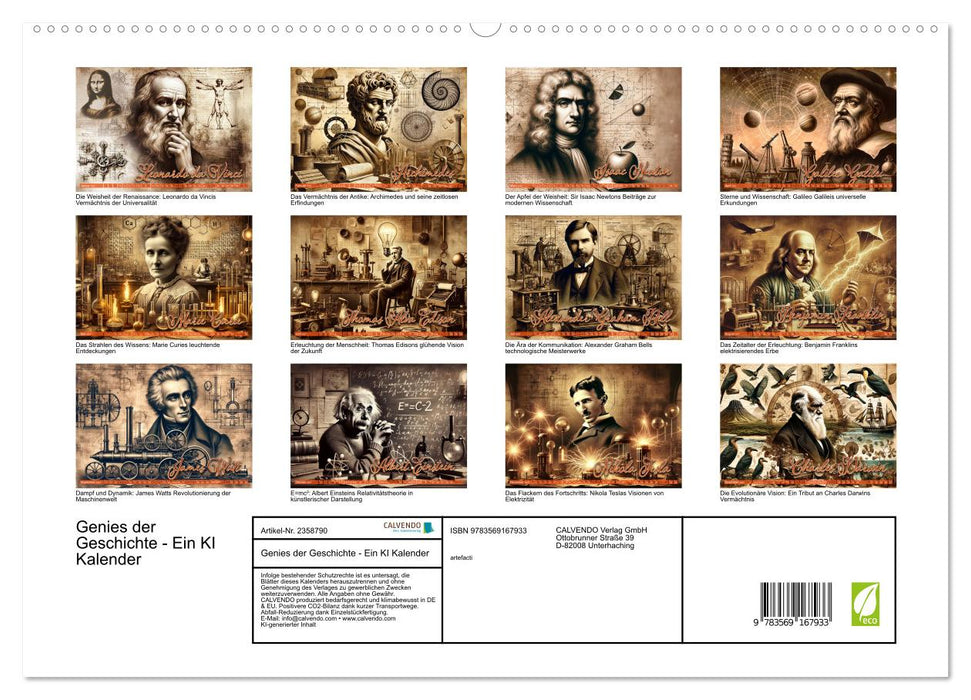 Genies der Geschichte - Ein KI Kalender (CALVENDO Premium Wandkalender 2027)