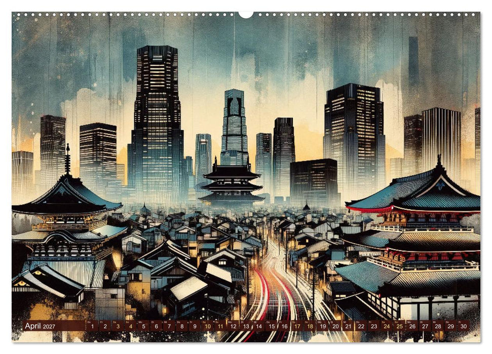 Von New York bis Tokio - Ein KI-Kalender für Weltenbummler (CALVENDO Premium Wandkalender 2027)
