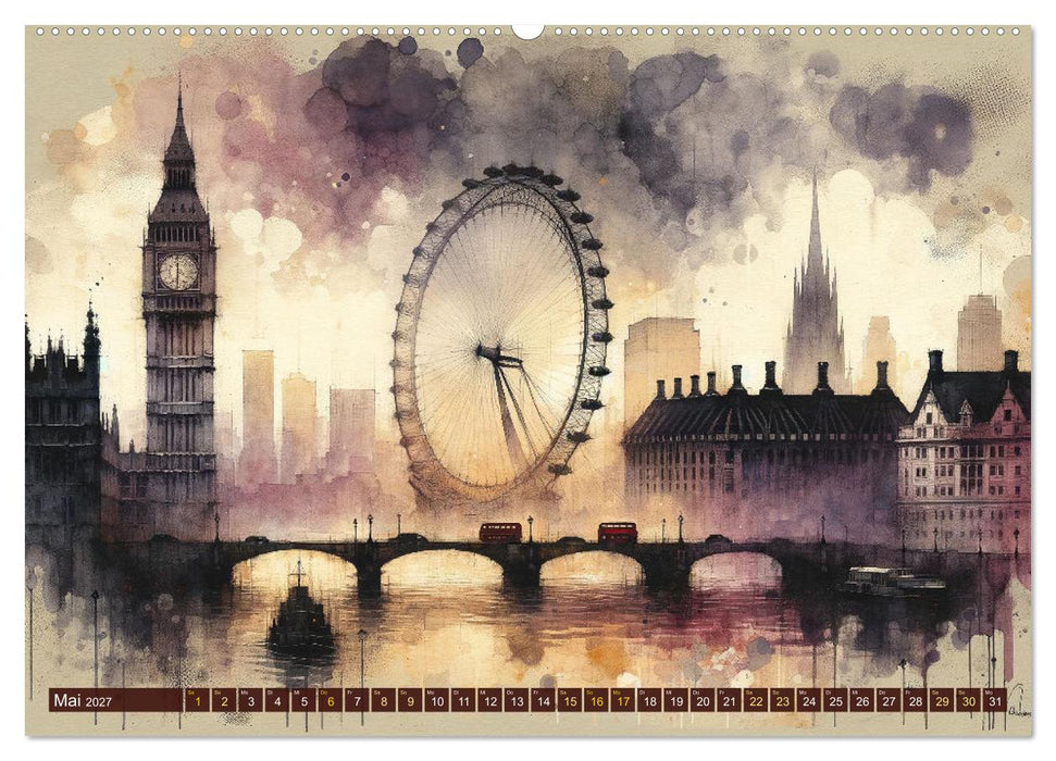 Von New York bis Tokio - Ein KI-Kalender für Weltenbummler (CALVENDO Premium Wandkalender 2027)
