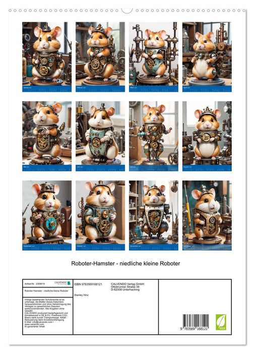 Roboter-Hamster - niedliche kleine Roboter (CALVENDO Premium Wandkalender 2027)