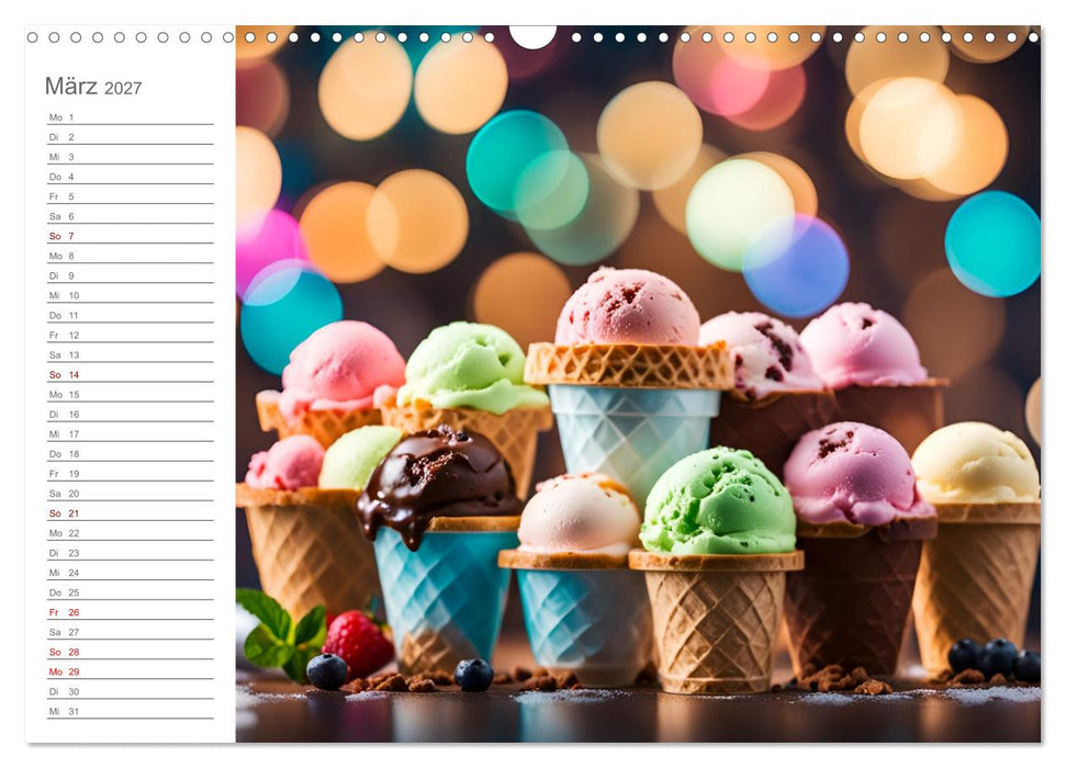 Köstliche Versuchung - Der zuckersüße Eiscreme Geburtstagskalender mit erfrischenden KI Eisgenüssen (CALVENDO Wandkalender 2027)