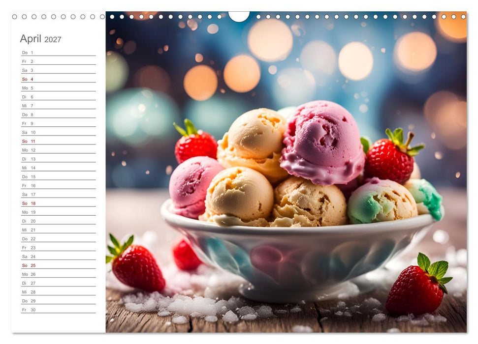 Köstliche Versuchung - Der zuckersüße Eiscreme Geburtstagskalender mit erfrischenden KI Eisgenüssen (CALVENDO Wandkalender 2027)