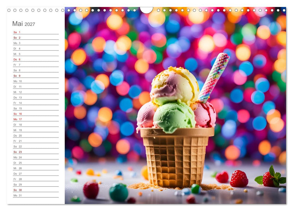 Köstliche Versuchung - Der zuckersüße Eiscreme Geburtstagskalender mit erfrischenden KI Eisgenüssen (CALVENDO Wandkalender 2027)