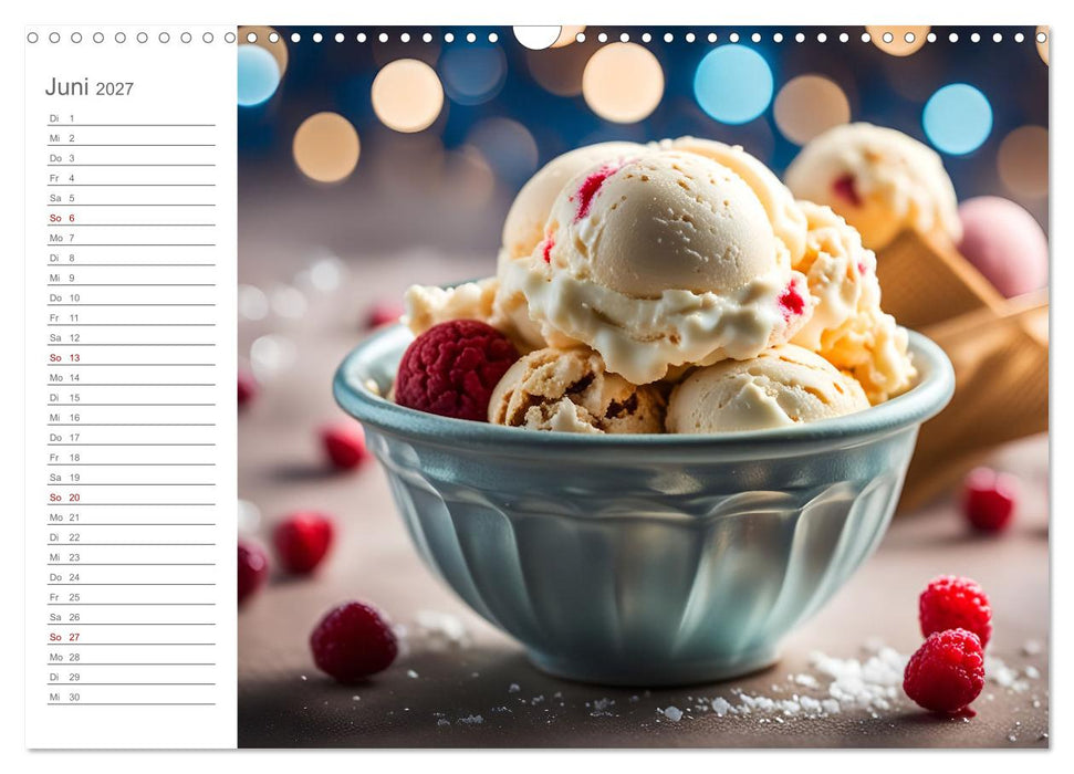 Köstliche Versuchung - Der zuckersüße Eiscreme Geburtstagskalender mit erfrischenden KI Eisgenüssen (CALVENDO Wandkalender 2027)