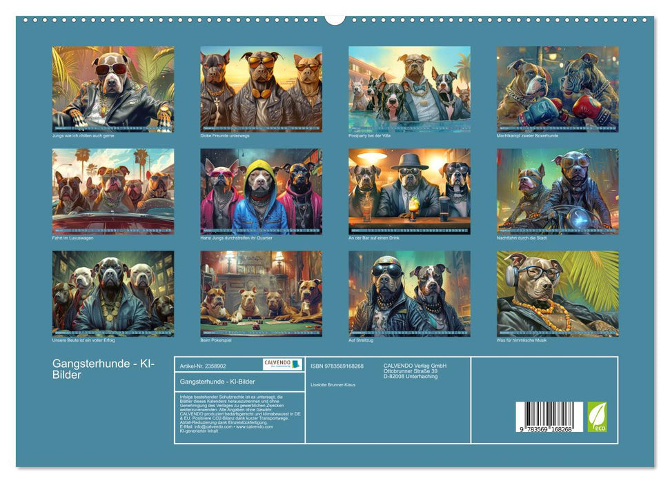 Gangsterhunde - KI-Bilder (CALVENDO Premium Wandkalender 2027)