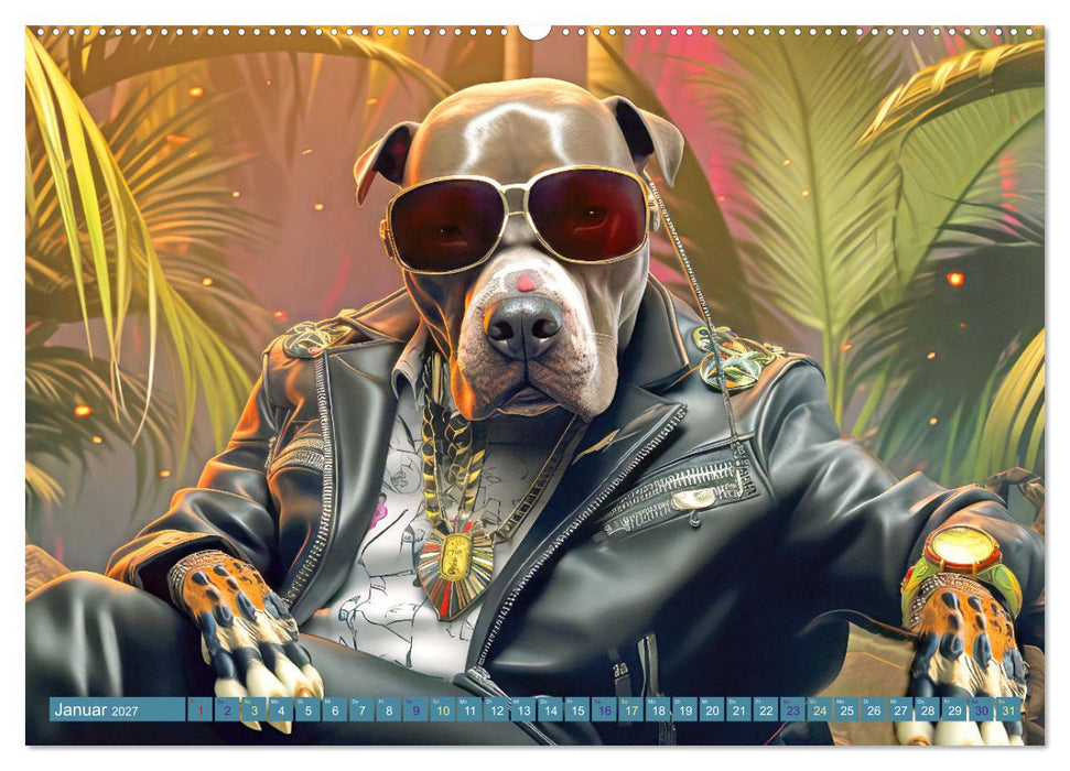 Gangsterhunde - KI-Bilder (CALVENDO Premium Wandkalender 2027)