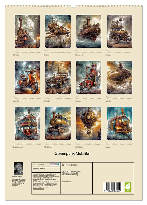 Steampunk Mobilität (CALVENDO Premium Wandkalender 2027)