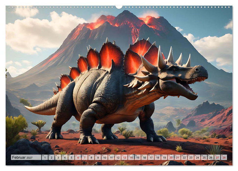 Dinosaurier - die Welt der Urzeitgiganten (CALVENDO Premium Wandkalender 2027)