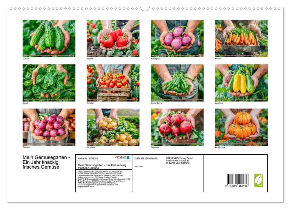 Mein Gemüsegarten - Ein Jahr knackig frisches Gemüse (CALVENDO Premium Wandkalender 2027)