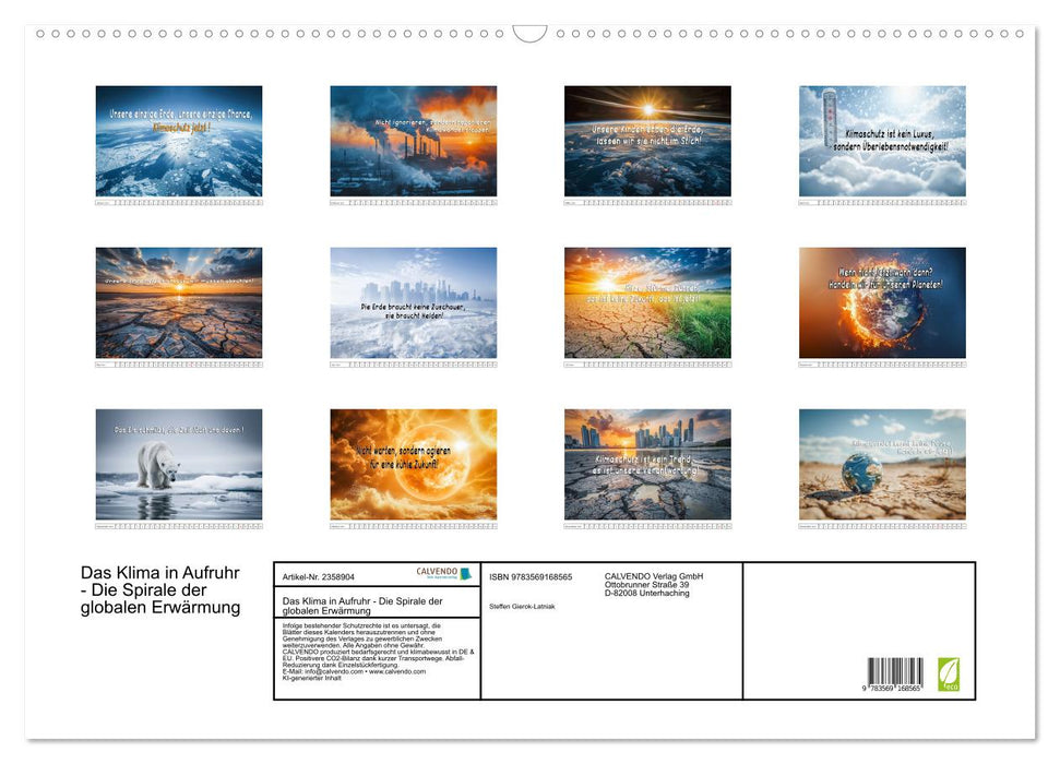 Das Klima in Aufruhr - Die Spirale der globalen Erwärmung (CALVENDO Wandkalender 2027)