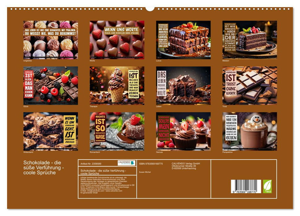 Schokolade - die süße Verführung - coole Sprüche (CALVENDO Premium Wandkalender 2027)