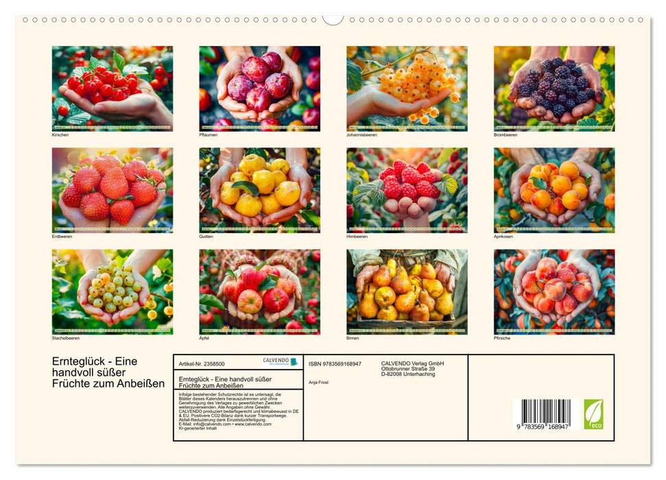 Ernteglück - Eine handvoll süßer Früchte zum Anbeißen (CALVENDO Premium Wandkalender 2027)