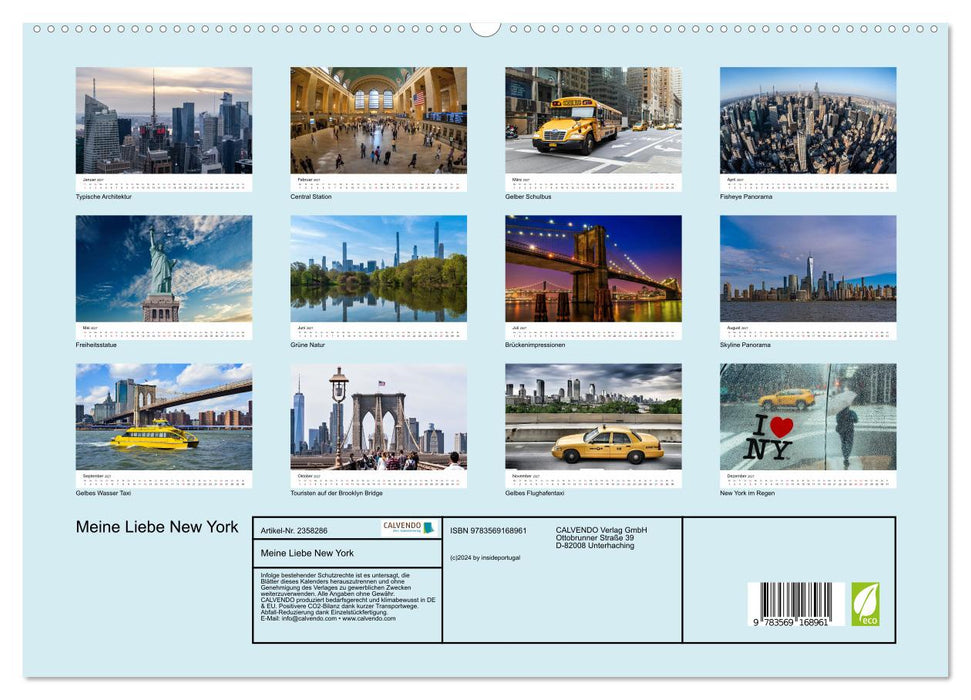 Meine Liebe New York (CALVENDO Premium Wandkalender 2027)